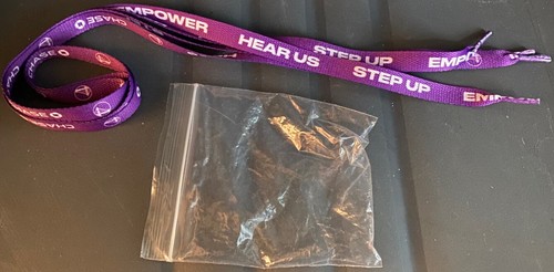 NIP Golden State Warriors SGA Purple Shoe Laces "Empower Hear Us Step Up" NEW - Picture 2 of 2
