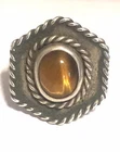 Vintage Sterling Silver Tiger Eye Ring Size  7.25   8.3g