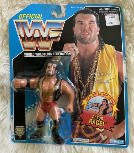 WWF Hasbro Razor Ramon Blue Card Vintage Wrestling...