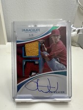 2017 Panini Immaculate Blue 1/5 Luke Weaver RC Dual Patch Auto Yankees