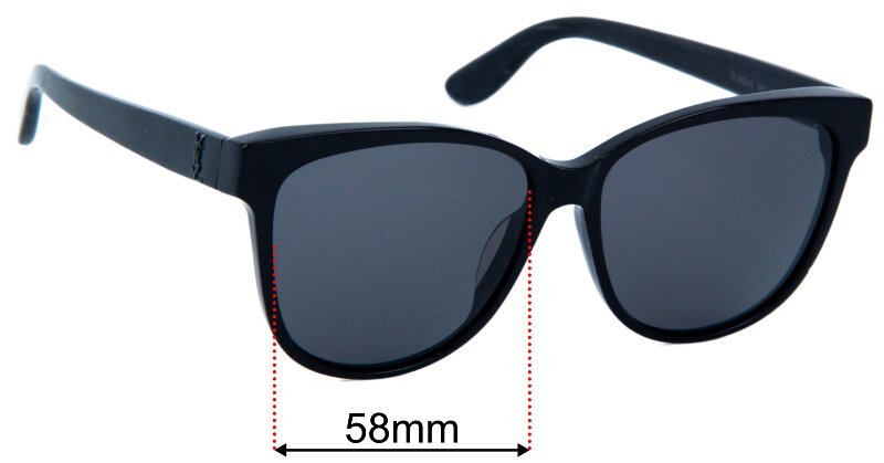 Lenti di ricambio per occhiali da sole SFx adatte a Saint Laurent SL M23 K larghezza 58 mm