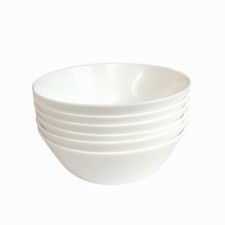 Pure White Cereal Soup Bowls Set of 6 Excellent Condition 2 in deep 6 in dia