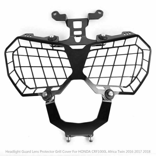 Headlight Guard Grill Protecter Black For HONDA CRF1000L AFRICA TWIN 2016-18 H7 - Foto 3 di 5
