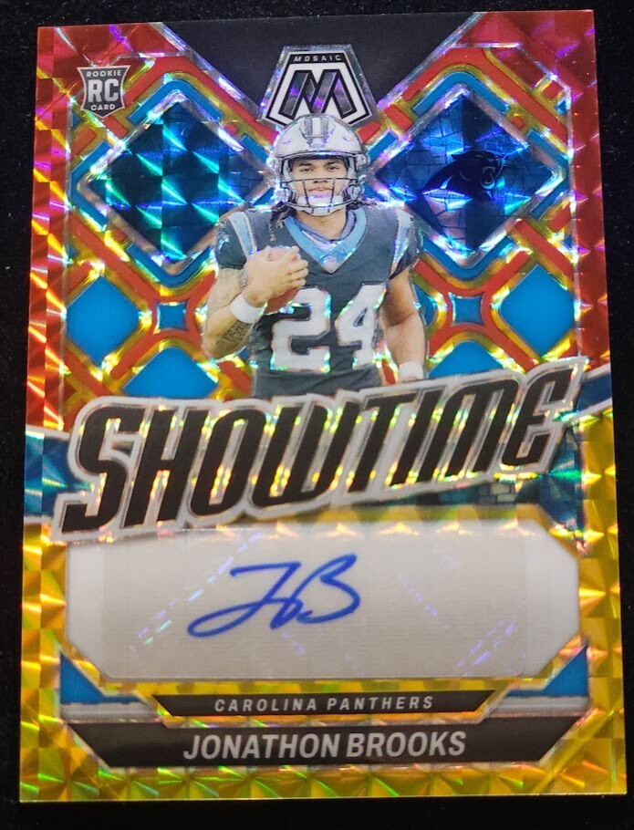 JONATHON BROOKS 2024 MOSAIC ROOKIE SHOWTIME RED YELLOW FUSION RC AUTO