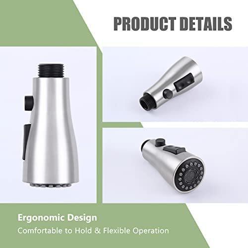 Kitchen Faucet Head Replacement Spray Head Chrome, Pull Down