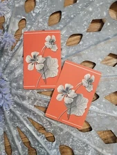 Set of 2 Vintage Flower Swap Cards, Floral Playing Cards, Trade Cards