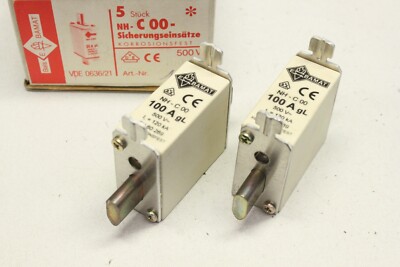 2x EBAMAT NH fuse block 100A gL 500V NH-C00 original packaging NH00