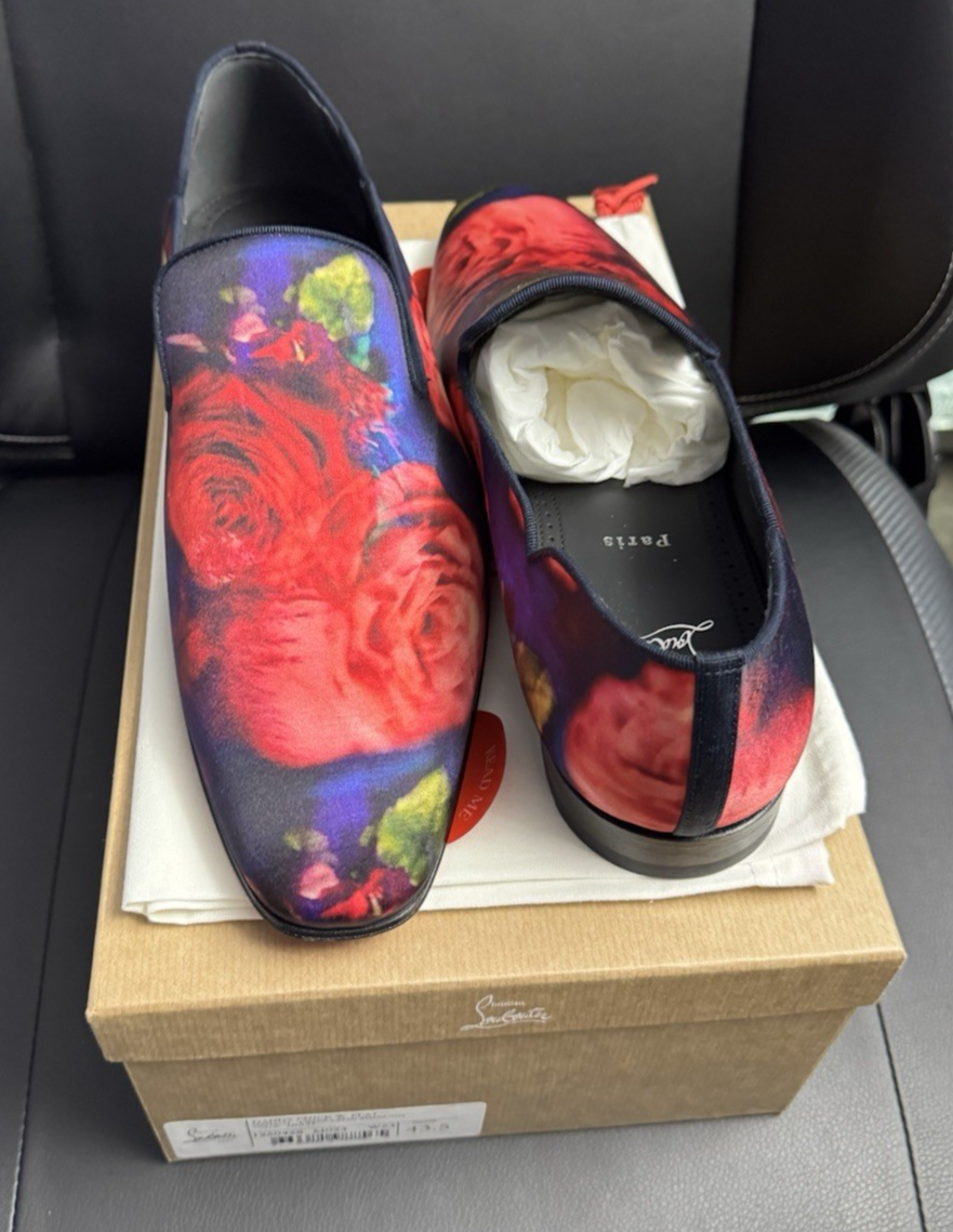 Christian Louboutin Dandy Chick Loafers - Roses printed crepe