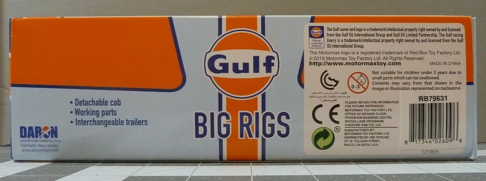 1/87 Scale Gulf  Tractor Trail  Diecast Model  HO- Daron RB79631 Diecast/Plastic - Image 2 of 3