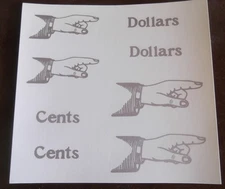 400/500 CLASS CASH REGISTER TOP FINGER POINTING DECALS