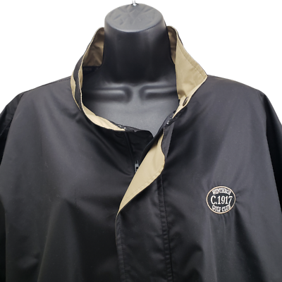 Ahead Mens Golf Windbreaker XL Black Tan Winthrop Golf Club Jacket