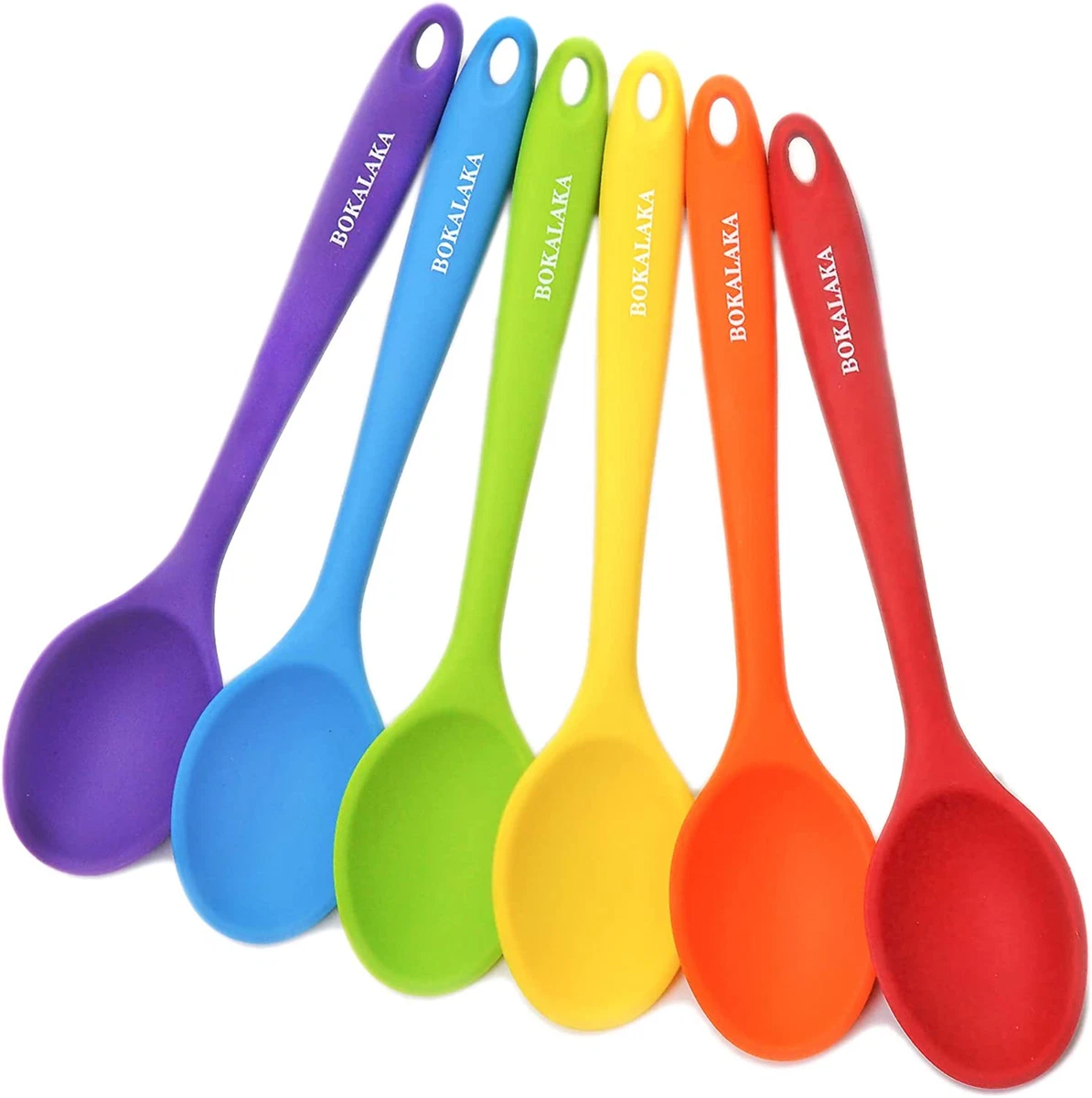 Silicone Spoon,6 Pieces Nonstick Silicone Spoons for Cooking Silicone Mixing Spo