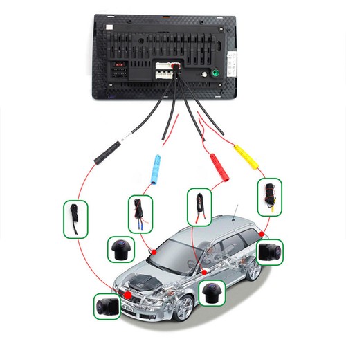 Car AHD Parking Camera Set 3D 360° Panoramic View System Night Vision 720P/1080P - Picture 5 of 14