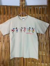 NWOT Walt Disney World Tee-Shirt Khaki Beige Mickey Mouse 1928-1995 Poses M