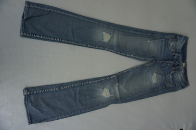 SILVER Lola Damen Jeans bootcut stretch Hose W26 L33 destroyed used blau NEU.