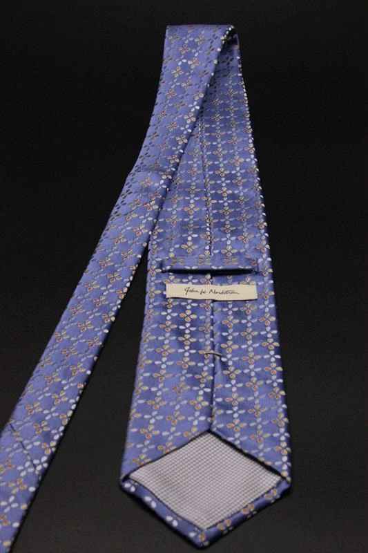 Corbata de seda John W Nordstrom. Azul con floral amarillo y naranja. Foto 3 de 4