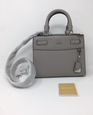 MICHAEL MICHAEL KORS Reagan Leder Mini Messenger Bag - Pearl Grey 