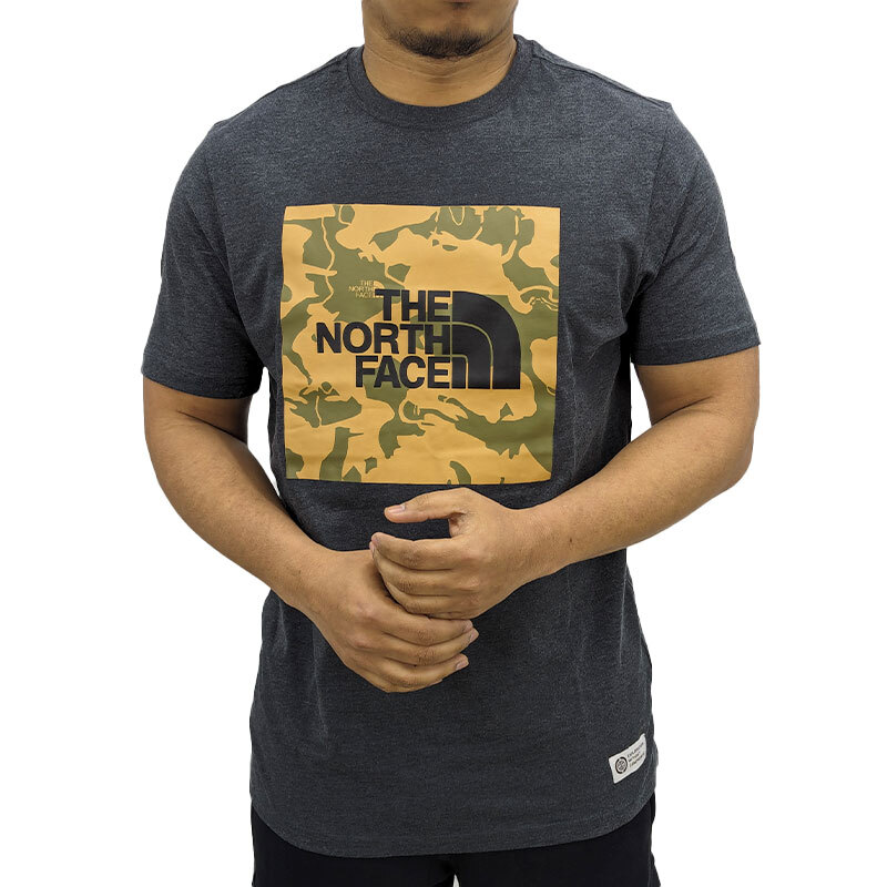 The North Face Mens T Shirts TNF Camo Box Logo Cotton
