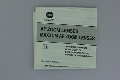 Minolta AF Zoom Lenses Maxxum AF Zoom Lense Anleitung manual DE EN FR (13040842)