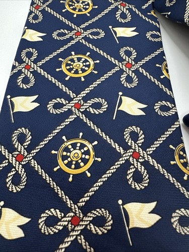 Lands End Men’s Necktie Blue Nautical Theme - Picture 5 of 20