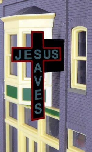 Miller Engineering 9071 O/HO Jesus Saves Animated Billboard Large
