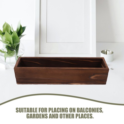 Wooden Flower Pot Window Boxes Planter Indoor Vegetable Rectangular - Picture 8 of 12