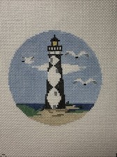 BT169 Cape Lookout Lighthouse Kathy Schenkel Handpainted Needlepoint Canvas 4"