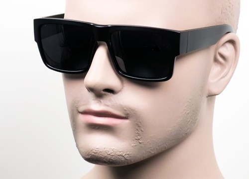 LOC OG Large Super Dark Style Square Sunglass Gangster Style UV400 wth Hard Case - Picture 2 of 4