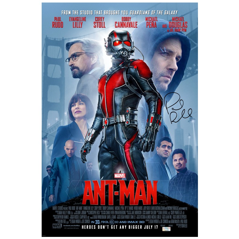 Paul Rudd Autographed 2015 Ant-Man 16×24 Final Movie Poster