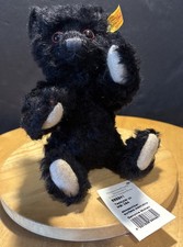 Steiff Black Mohair Teddy Bear 666841 Button In Ear Tags Jointed Germany