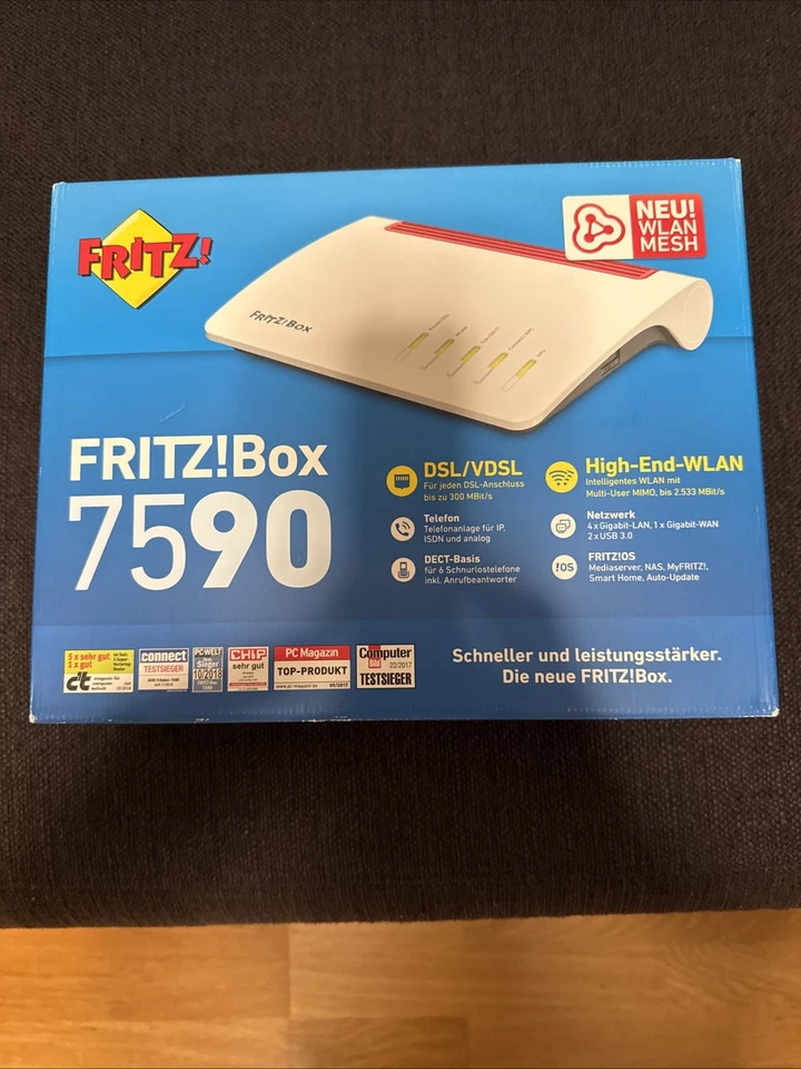 AVM FRITZ!Box 7590 WLAN Router, Modem, Weiß, Inkl. Netzteil
