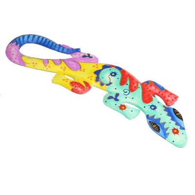 Gecko Echse Eidechse  Exotisch Wanddeko Dekoration Deko XXL 50 cm Holz Bunt Nr.1