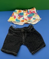 Build-A-Bear Workshop Tie Dye Shorts And Sparkle Black Denim Shorts Lot