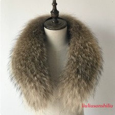 100 Real Raccoon Fur Collar Neck Wrap Scarf Unisex Real Fur Jacket Collar Warm