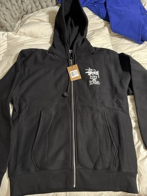Stussy Rough And Rugged Zip Up Hoodie Black Size XL Brand New With