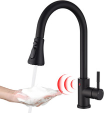 Matte Black Touchless Kitchen Faucet with Pull Down Sprayer  Sensor