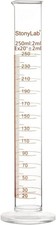 StonyLab 4-Pack Graduated Cylinder, Borosilicate Glass 250 ml Heavy 250 NEW 4