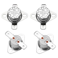 4 Pcs KSD301 Thermostat 185 C/365 F N.C Snap Disc Temperature Switch Ceramic