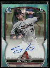 Grayson Hitt 2023 Bowman #CDA-GH Chrome Aqua Lava Auto Arizona Diamondbacks