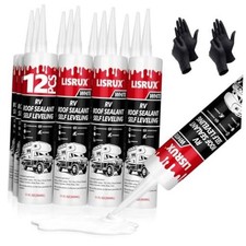 12 Pack RV Roof Sealant,Self Leveling Lap Sealant for RV Roofs,White RV 12P