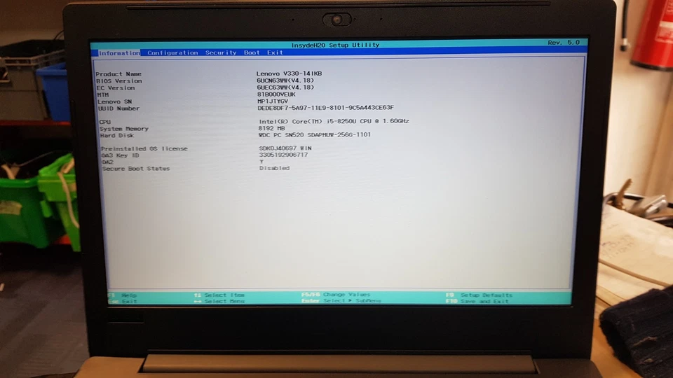 Lenovo v330-14ikb 14" Laptop Intel Core i5-8250U 8GB 256GB SSD, NO OS - Image 2 of 4