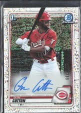 2020 Bowman #CPA-QC Quin Cotton Chrome Prospect Auto Speckle Refractor #/299