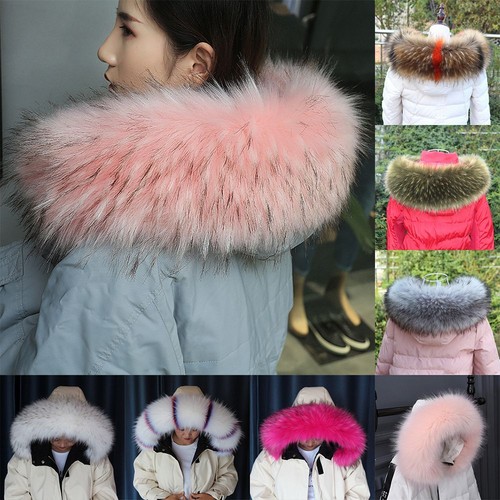 Shawl Wrap Faux Raccoon Lady Fur Collar Coat Fur Collar Hooded Jacket Fur Decor