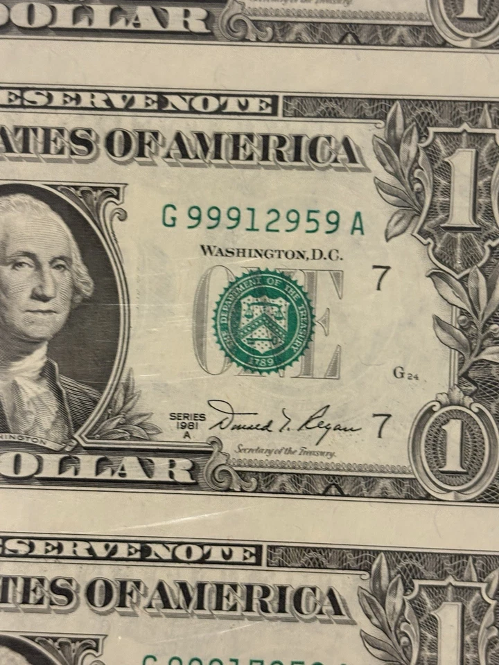 $1 1981A - CB SHEET ONLY PRODUCTION RUN 4 NOTE UNCUT SHEET - Image 4 of 4