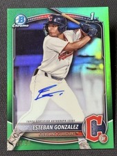 2025 Bowman Chrome 1st GREEN REFRACTOR AUTO Esteban Gonzalez 96/99