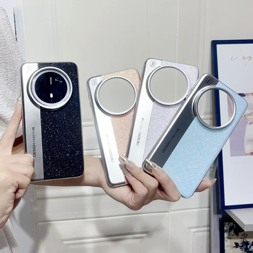 适用于小米 14 Ultra 豪华时尚闪光聚氨脂合成革混合手机壳保护套 — 第 3/4 张图片