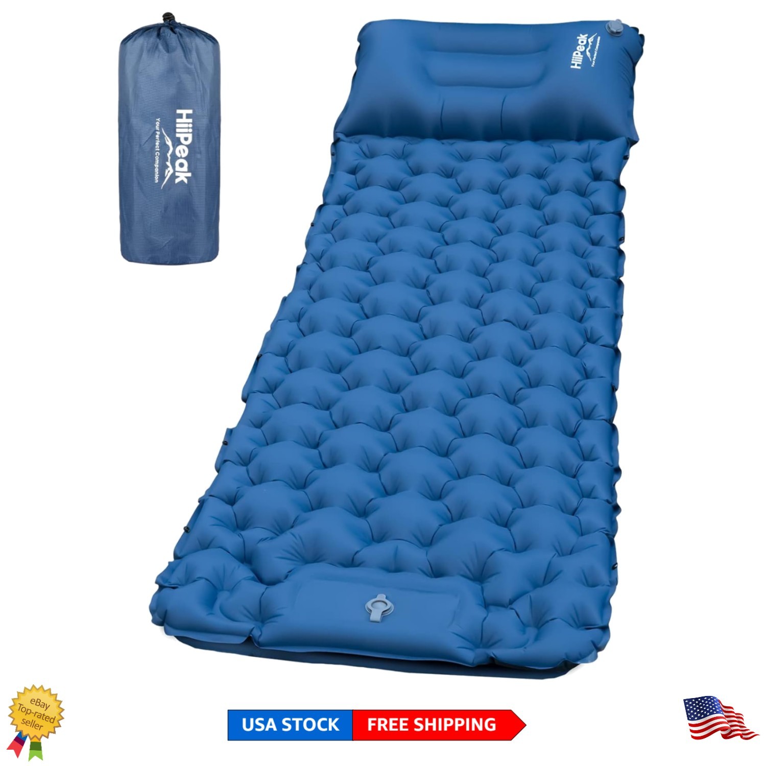 Waterproof Compact Air Mattress with Ergonomic Pillow for Outdoor Adventures