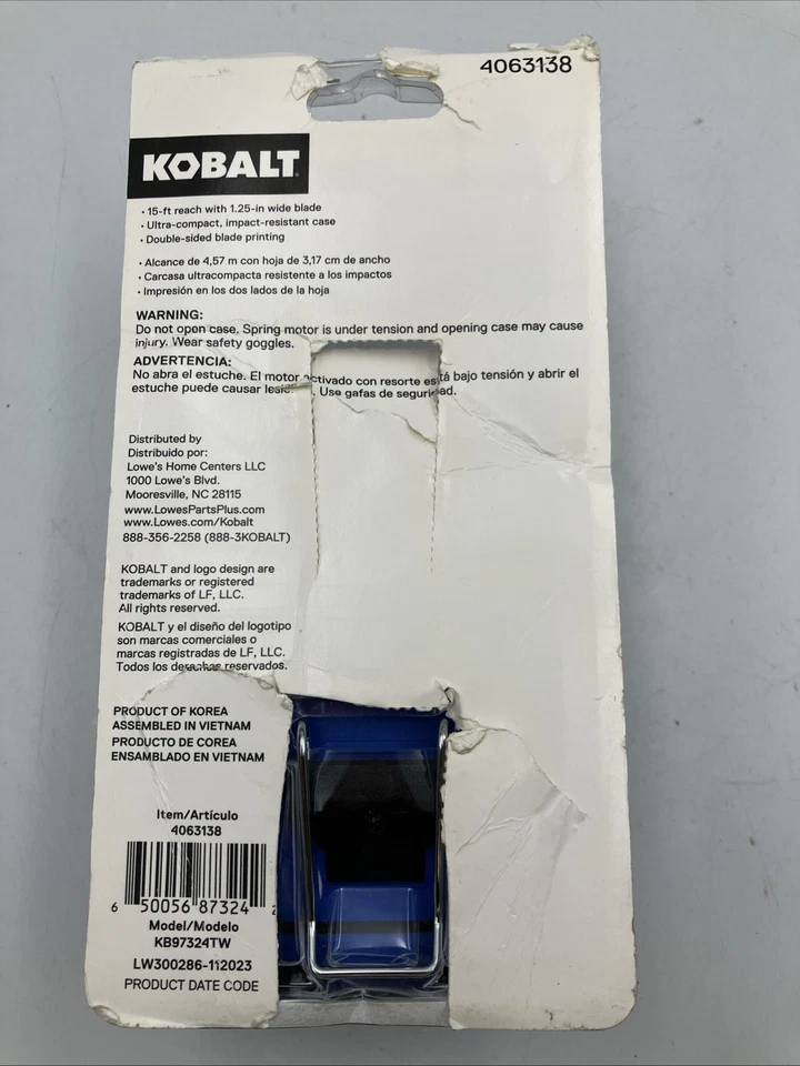 Kobalt 25 Ft. Tape Measure Compact Wide Blade Stainless Steel Double Sided  - Image 3 of 4