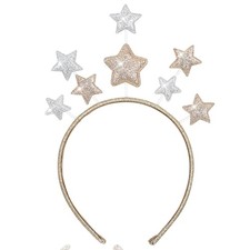 Glitter Star Headband, Gold Sparkly Star Hair Hoop for Women Adults, Party