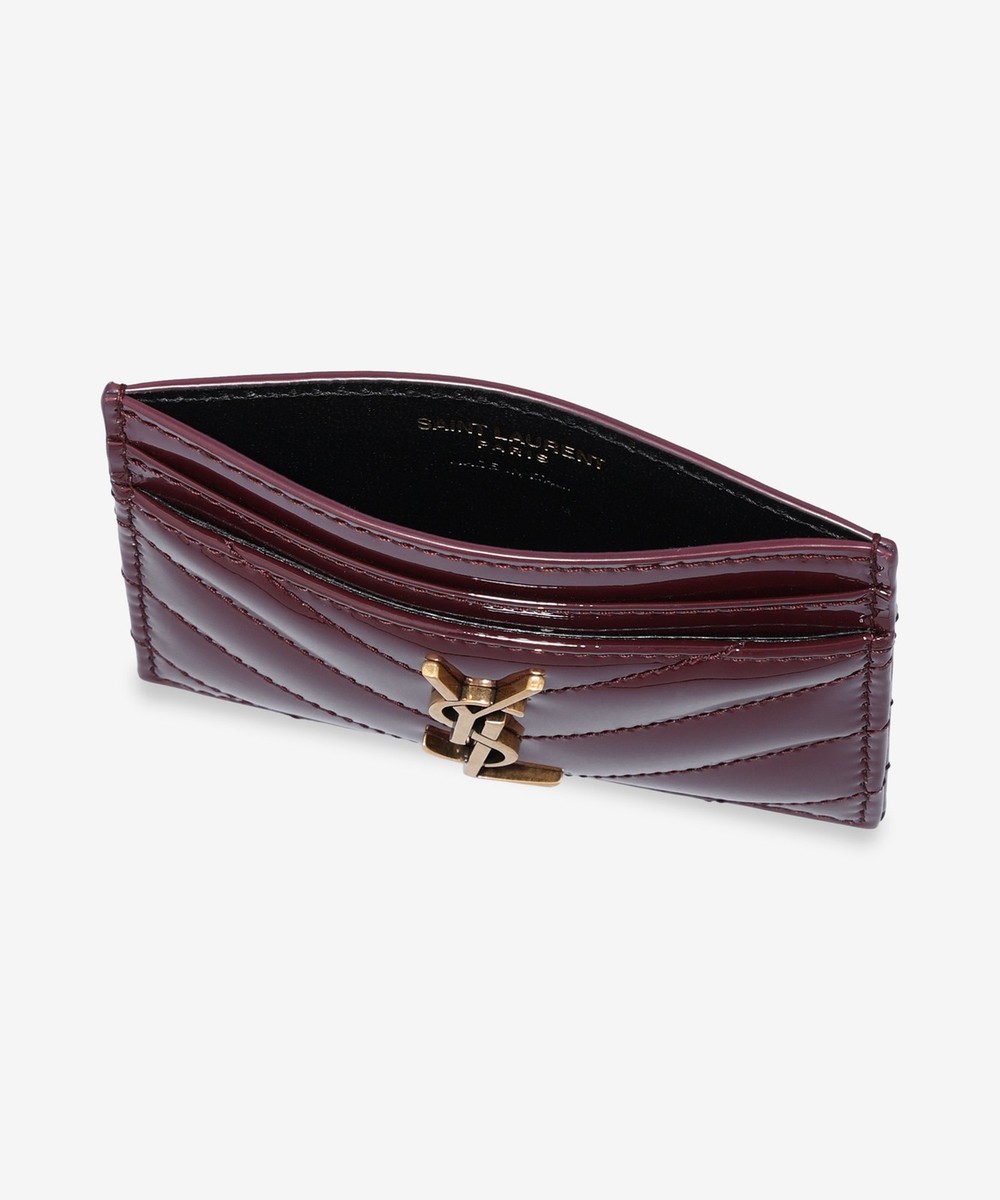 ★Saint Laurent★ Monogram Matelasse Card Holder Red Gold 42 SAINT LAURENT Monogram Matelassé Card Holder Red:Gold | eBay